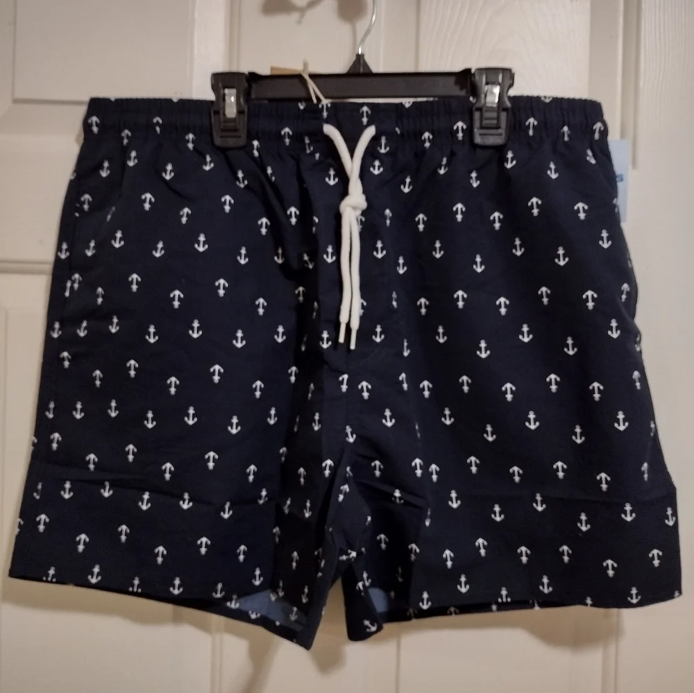 NITAGUT Navy Blue Nautical ⚓ Men's Swim Trunks NWT